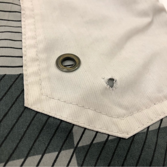 Molokai Surf Co Green & Gray Checkered Striped Swim Trunks Board Shorts Mens 36. - Picture 4 of 9